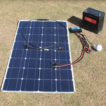 Panouri solare kit de 100w 12v flexibil încărcător de baterie monocristalin panou solar sistem pentru acasa rv barca