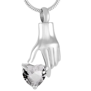 IJD9231 Clar Inima de Cristal În Mână Animal/Uman Urna cu cenusa Pandantiv din Otel Inoxidabil Bijuterii Suvenir pentru Incinerare Cenușa