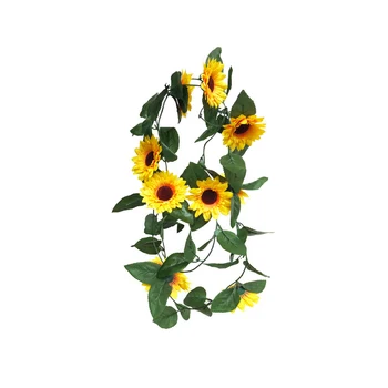 Artificiale de Floarea-soarelui Ghirlanda de Flori Artificiale Ghirlanda de Frunze Verzi de Mătase Floarea-soarelui, Vița-de-vie pentru Petrecerea de Nunta de Masă Decor Acasă