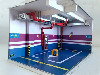 1:18 aliaj model de simulare auto garaj subteran, parcare, spatiu pentru copii jucării scena de afișare