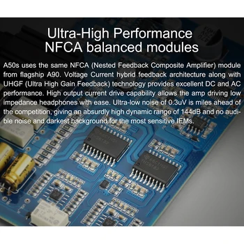 Topping A50s NFCA Modul Desktop Amplificator pentru Căști AMP Preamplificator cu 6.35 SE 4.4 mm Ieșire Echilibrată 3500mW*2 2 Setare.
