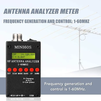 Mini60S 1-60MHz HF ANT SWR Antena Analizor de Metru cu BT Android APP Software-ul PC pentru Ham Radio Hobbists