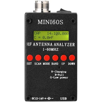Mini60S 1-60MHz HF ANT SWR Antena Analizor de Metru cu BT Android APP Software-ul PC pentru Ham Radio Hobbists