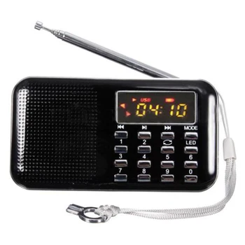 Mini L-218 LCD Digital MP3 Difuzor Radio Player Suport TF Card USB cu LED-uri Lanterna Funcția Radio Portabil FM/AM Boxe