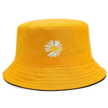 Daisy față-verso Găleată Pălărie de Vară Pliabil Femei Exterioare de protecție Solară de Pescuit, de Vânătoare Capac Bărbați Bazinul Chapeau Soare Preveni Pălării