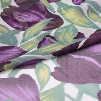 Violet închis print floral pur șifon de mătase țesături de mătase naturală, mătase, tesatura de eșarfă,SCF161