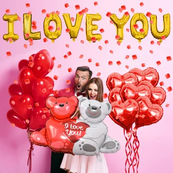 Ziua îndrăgostiților Baloane Folie Decoratiuni Te Iubesc Inima Petale de Trandafir Inima Pentru St Ziua Îndrăgostiților Cadou de Aniversare de Nunta