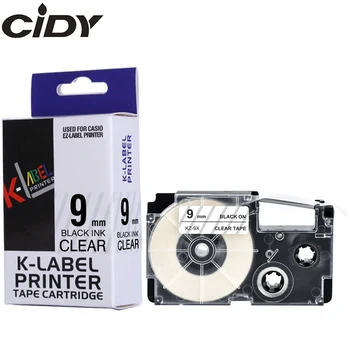 CIDY 100buc 9mm XR-9X XR9X XR 9X Negru pe Cer Casio eticheta ribbon Compatibil pentru EZ-label Printer KL-60-L KL-120L KL-60SR