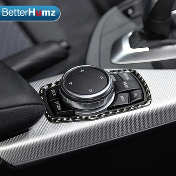 Betterhumz Masina din Fibra de Carbon Cadru Pentru BMW F10 F20 F30 F34 F07 F25 F26 F15 Butonul de mass-Media de Acoperire Butonul Trim M Performance Autocolant