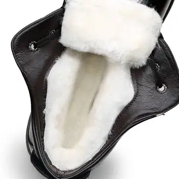 Coslony ghete bărbați din Piele pu Pantofi Cald iarna 2021 Pantofi de Bumbac pentru Rece de Vacă din Piele Barbati Cizme Glezna Masculin Încălțăminte solid negru