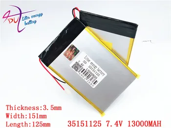 7.4 V 13000mAh Tablete Baterii DIY U30GT, U30GT1, U30GT2 dual patru-core tablet pc baterie 33161125 Dimensiune:3.5 * 151 * 125 mm