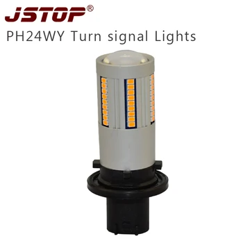 JSTOP Led-uri de Semnalizare auto 12V/24V PH24WY Nici o eroare Pentru Față sau din Spate, Semnalizare LED galben transforma becuri(Nu Hyper Flash)