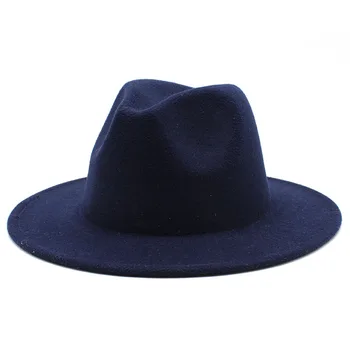 Vintage Unisex Panama Lână Simțit Pălării Fedora Doamnelor Margine Largă de Partid Trilby Palarie de Cowboy de Moda Jazz CapWide Refuz Simplu Pălărie pentru Bărbați