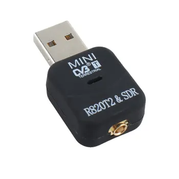 Negru Mini USB DVB-T RTL-SDR Realtek RTL2832U & R820T Stick Dongle Receptor MCX Intrare