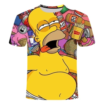 Anime T-shirt pentru bărbați și femei în 2020 Simpson 3D Print T camasa Baieti casual Harajuku desene animate amuzant T-shirt O-gât cu mânecă scurtă Mari