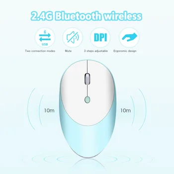 Bluetooth 3.0 5.0 Wireless Mut Mouse-ul Dual-Mode Bluetooth USB 2.4 GHz 3.7 V Baterie Șoareci Optice Pentru Acasă Laptop de Lucru