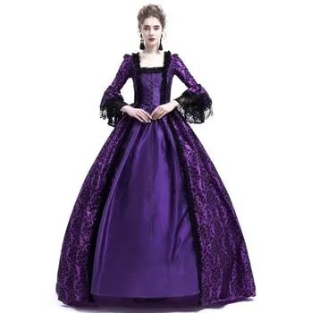 JIEZUOFANG al 18-Lea Medieval dress Gotic Renascentist DANTELĂ Rochie Costum de bal Mascat vestido gotico