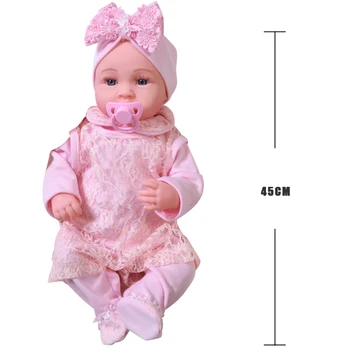 45 CM Fată Copil Drăguț Jucării Renăscut Bebe Păpuși Jucărie de Pluș Pânză Corpul Nou-născutului Bebe Papusa de Silicon Moale Papusa Nicio Funcție Fete Jucărie Cadouri