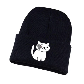 Anime Neko Atsume Tricotate pălărie Cosplay palarie Unisex Imprimare Adult Casual Bumbac pălărie adolescenți iarna Tricotate Capac