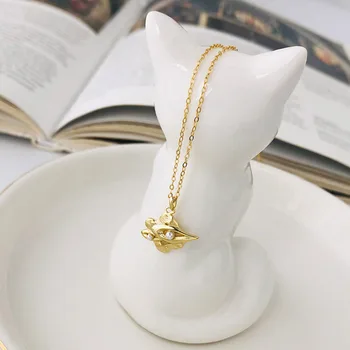 S ' STEEL Shell Coliere de Perle de Argint 925 Pentru Femei Designer coreean Geometrice Pandantive Colier Farmece Plata De Bijuterii