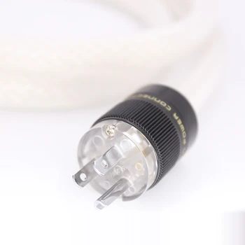 1bucată OCC Argint placat cu 8twist cablu de Alimentare 8AG cablu de Alimentare cu Rodiu Placat cu NOI, AC Conector de Alimentare Pentru Audio