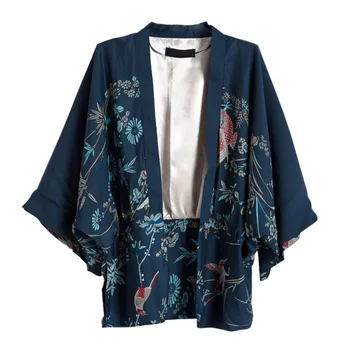 Noi Harajuku Cardigan Femei De Vară Kimono Japonez Phoenix Tipărite Bat Sleeve Cardigan Vrac De Protecție Solară Bluza W1