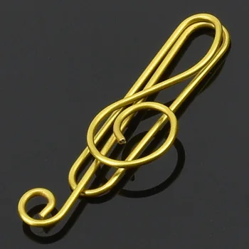 20buc Aur Muzica Agrafe de Hârtie Notă în Formă de Agrafă de Metal Liant Clip Decorative de Birou Rechizite Școlare