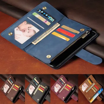 De Lux Portofel Din Piele Pentru OnePlus Nord Caz Magnetic, Cu Fermoar Pentru Portofel Mobil Retro Wallet Flip Card Stand OnePlusNORD Mercur Acoperi