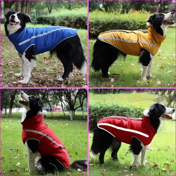 Iarna Companie Jacheta Căptușeală Lână Cald Haine Pentru Câini De Talie Mică Câine Mare Strat Impermeabil Bulldog Francez Pug Costum De Labrador Îmbrăcăminte