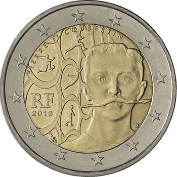 Franța 2013 Euro Monedă Comemorativă De 2 Reale Original, Autentic Colecție De Monede Monede