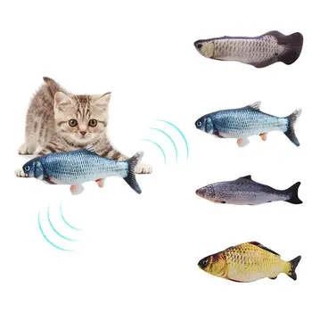 Nava din marea BRITANIE 30CM Electric de Încărcare USB de Simulare Pește Jucării de Pluș Animal de casă Pisică Jucărie Catnip Jucărie pentru Pisică Câine de Mestecat