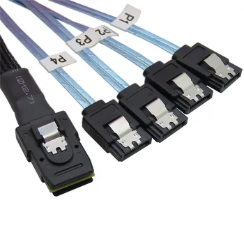 Sas Sata Cablu Mini SAS 36pin (SFF-8087) să 4XSATA Inversă Cablu 0.5 M