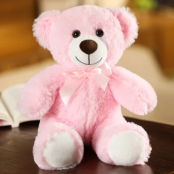 Drăguț colorat papion urs păpușă jucărie de pluș îmbrățișare de urs papusa copii cadou de ziua papusa de carpa ursuleț de pluș acasă living dormitor