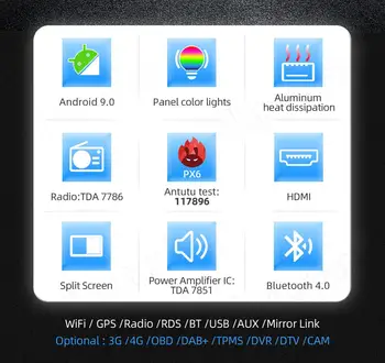 Android 10.0 4G+64G DSP Radio Auto Multimedia Player Video Pentru Camry 2007-2011 Navigare GPS 2 din nici un dvd