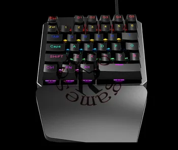 Coolbaby RS-7 7 Culori LED 35 cheile de Fundal Singură Mână Profesionale de Gaming Keyboard USB Cablu Anti-Ghosting Tastatură Pentru Joc