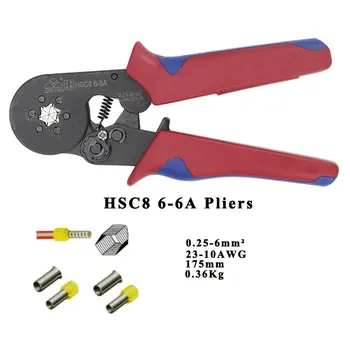Sertizare dezizolat clește de tăiere kit HSC8 6-6 0.25-6mm2 cu tubulare terminale 1200pcs/cutie electrice sertizare instrument set de fixare