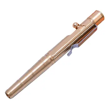 Alamă solidă Gel Ink Pen Retro Bambus Nod Acțiune Șurub Instrument de Scris Papetărie M0XB
