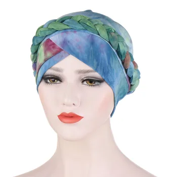 Helisopus Moda Tie-Dye Imprimare Turban Pălărie Musulman Cancer Chimioterapie Cap De Folie Noua Panglica Hijab Capace Interioară A Capotei Gata Să Poarte