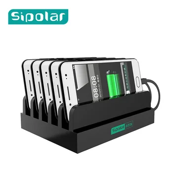 Sipolar Multi Dispozitivul de Încărcare USB Docking Station 6 Porturi Încărcător Hub 2.4 Pentru Android, iphone, Tablete Tip C Cablu C-306