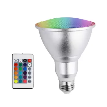Bec Led PAR30 E27 10W RGB lumina Reflectoarelor Estompat 16 Schimbare de Culoare cu Control de la Distanță IR pentru Acasă (10W PAR30 RGB)