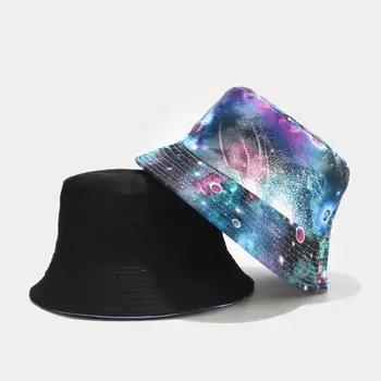 2020 Doua Parte Reversibile spațiu Planeta Găleată Pălării Lactee Capace Femei Bărbați bob pălărie hip hop de Primăvară în aer liber palarie de soare