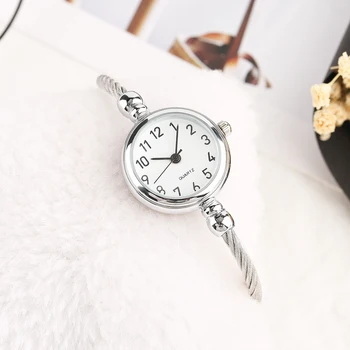 Ceas pentru Femei Elegant Brățară Ceas Subțire de Argint Brățară Ceas de mână pentru Femei Montre Femme cel Mai frumos Cadou