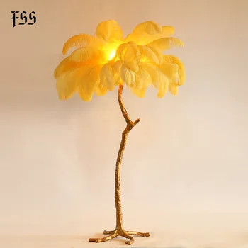 Fss Pene Lampadare De Aur Cupru Lampă Cu Led-Uri De Înaltă Calitate Lumina Standul De Podea Lămpi Pentru Camera De Zi Dormitor Lampa