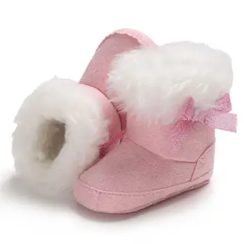 Copilul mic Copil Fata de Cizme groase de Iarna Pătuț de Pantofi Cald Bumbac Slip-on Moale Mocassin Pantofi Copii Fete 0-18M