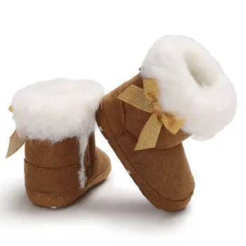 Copilul mic Copil Fata de Cizme groase de Iarna Pătuț de Pantofi Cald Bumbac Slip-on Moale Mocassin Pantofi Copii Fete 0-18M