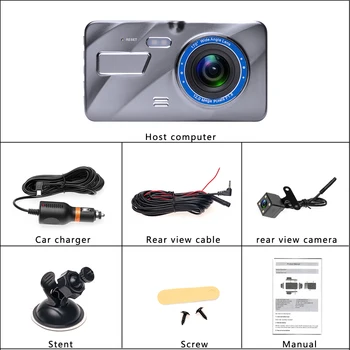 Dash Cam Nou Dual Lens Camera de DVR Auto Full HD 1080P IPS Fata+Spate Camera Video Registratori G-Senzor Viziune de Noapte Dash Cam