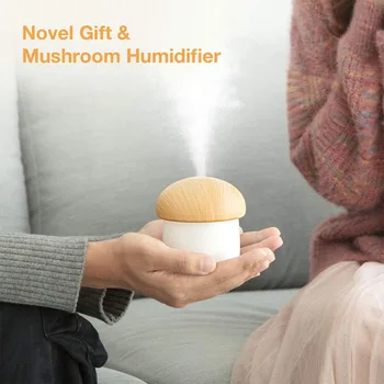 Ciuperci Mini Umidificator pentru Mașini de Birou Acasă Esențiale Aromoterapie Ulei Difuzor cu Led-uri Lumina de Noapte Cadouri pentru Prieteni, Familie