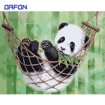 ORFON Pictura De Numere panda Animale Kit Vopsea pe bază de Acril Pe Panza, Arta de Perete Tablou pictat manual Decor Acasă DIY Cadou