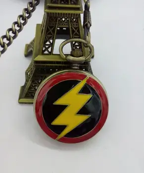 Bronz de epocă antichități flash model Flip ceas Lanț colier cowboy cuarț ceas de buzunar