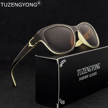 TUZENGYONG 2019 Brand Design Ochi de Pisica Polarizat ochelari de Soare UV400 Retro Femei Conducere Ochelari de Soare de sex Feminin Gradient Nuante Oculos